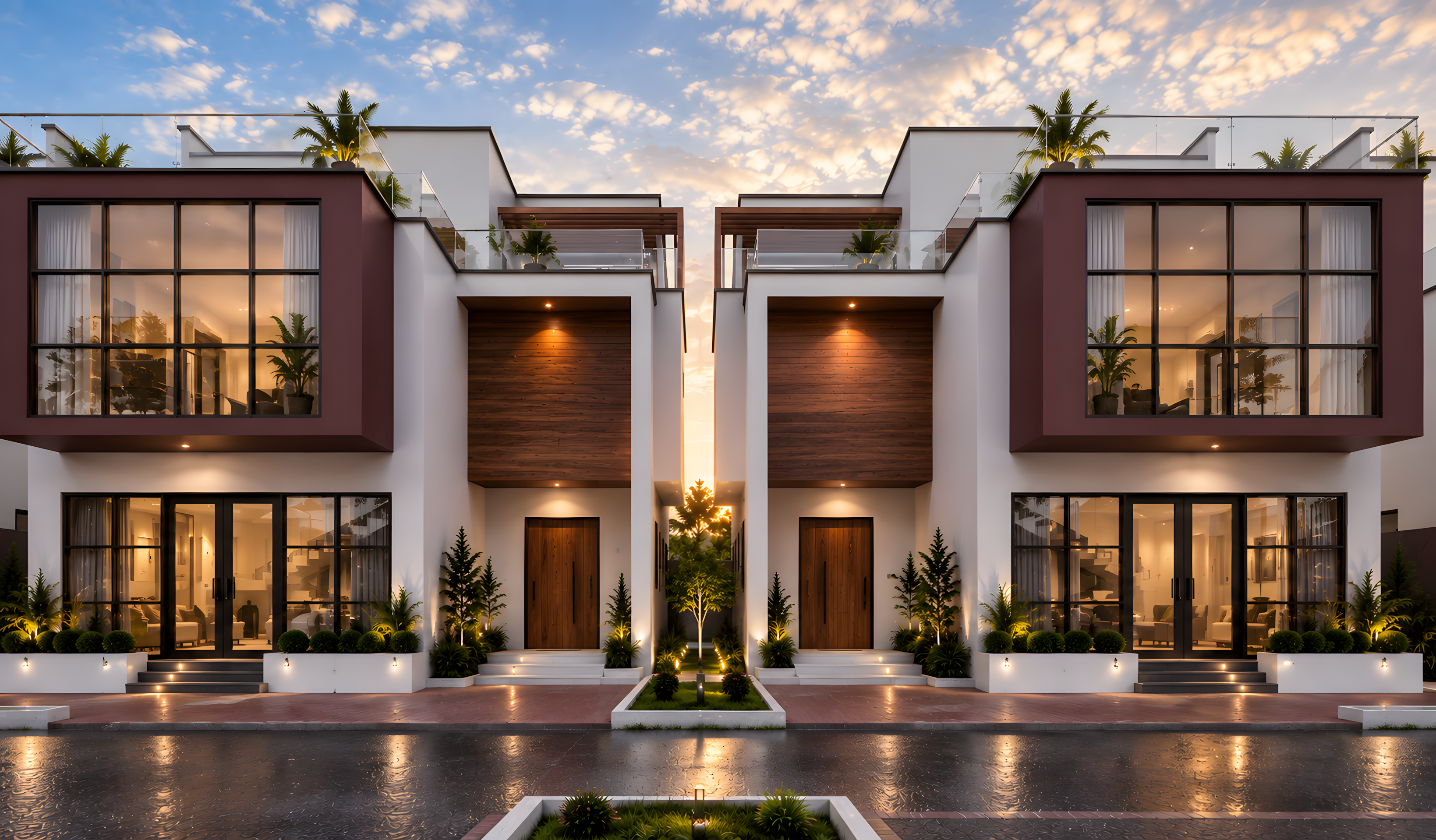 Street-level rendering of Apex Villas